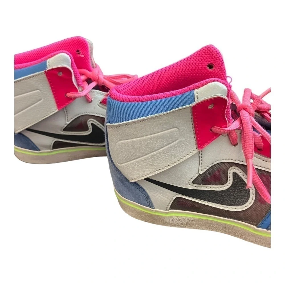 Nike Ruckus 2 High Grey Blue Fuchsia Skate Shoes 3Y